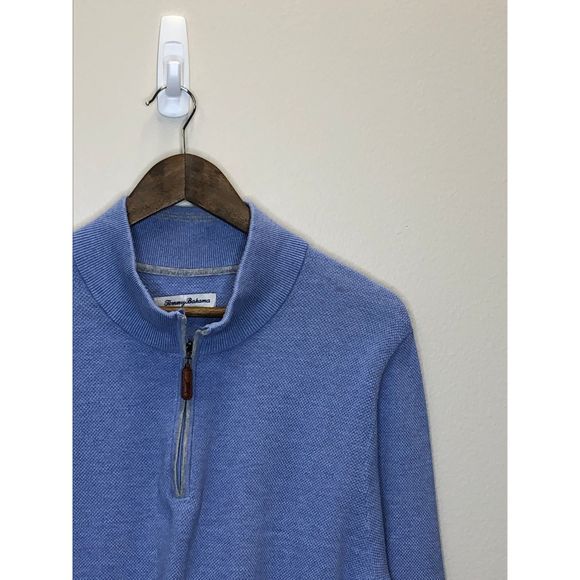 8-1 Tommy Bahama Relax Zipped Sweater Size XL Blue - Picture 2 of 4